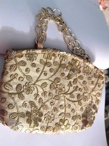 Embellished Clutch with Chain Handle