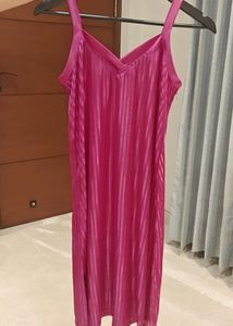 Vibrant Pink Ribbed Maxi Dress