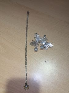 Butterfly Pearl Necklace & Earrings Set