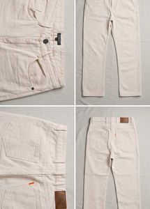 Light Beige Straight Leg Jeans