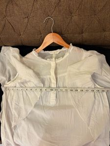 H&amp;M White Ruffle Sleeve Top