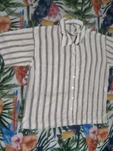 Striped Button-Up Shirt