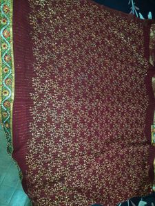 Elegant Maroon Embroidered Dupatta/Scarf