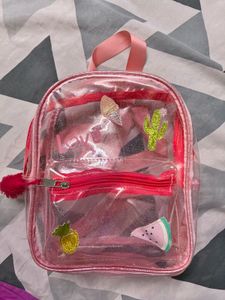 Cute Clear Pink Mini Backpack