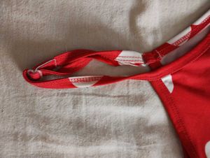 red colour camisole with heart shape pattern