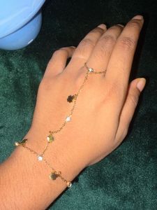 Anti tarnish Gold Hand Chain with Charm