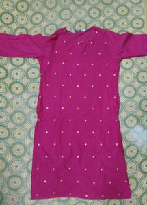 Pink Kurta with Gold Embellishments