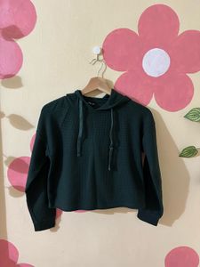 Green Cropped Hoodie