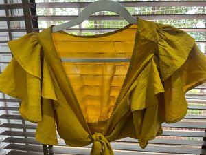 Trendy Mustard Yellow Crop Top