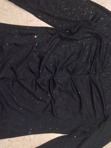 Sparkly Black Turtleneck Dress