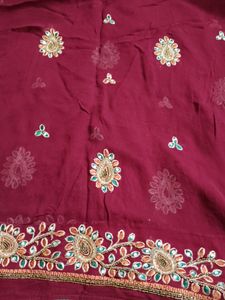 Dark Work Brown/ Mehroon Colour Saree