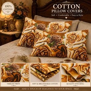 Elegant Floral Cotton Pillow Covers