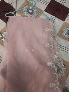 Elegant Pink Embroidered Saree