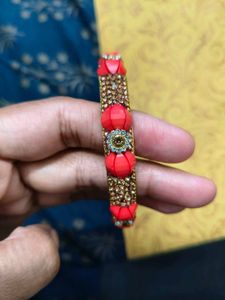 Carrot and Golden colour Indian Bangles