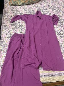 Purple Kurta Set with Pants
