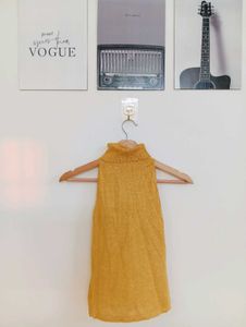 Mustard Yellow Embellished Sleeveless Tunic