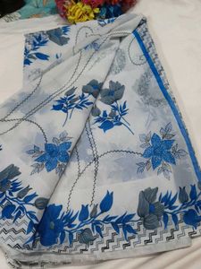 Beautiful Blue Floral saree