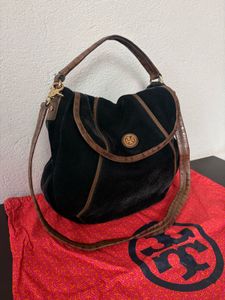 Chic Black Suede Hobo Bag