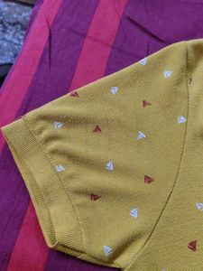 Hollister Yellow Printed Polo Shirt