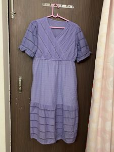 Beanded pure cotton Lavender Dress for L and xl