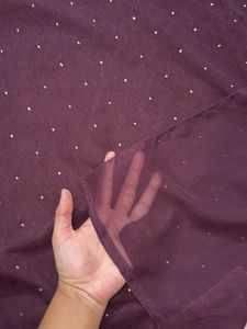 Georgette Burgundy Saree