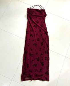 Burgundy Floral Maxi Dress