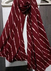 wine red Striped with silver border Scarf