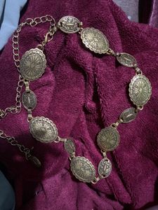 Oxidised Silver Tribal Coin Waist Belt