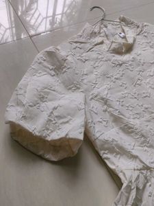 cheongsam white puff sleeve dress