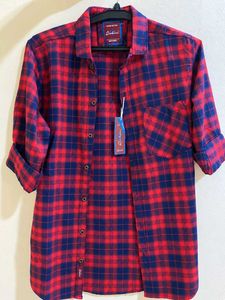 Men's Classic Red &amp; Blue Plaid Casual Shirt