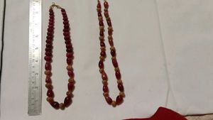 Unique uncut ruby Beaded Necklace
