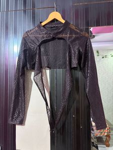 Sheer Cutout Mesh Top