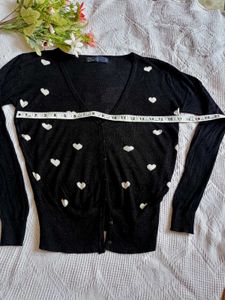 Heart Pattern  thin Cardigan