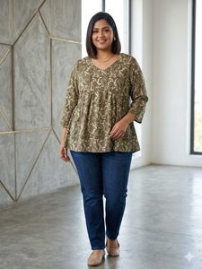 Stylish Paisley Print Tunic Top