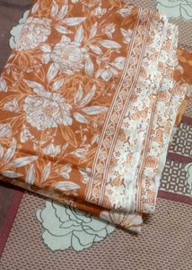 white brown Floral ghrara set with lace detailing