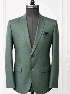 Premium Teal Green Double-Breasted Coat Pant Suit
