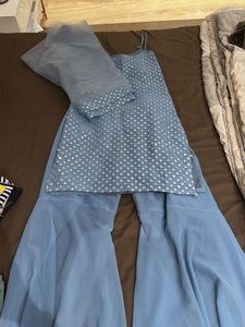 Blue Embellished Kurta Set