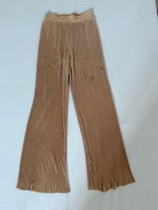 Pleated Button-Up Shirt &amp; Pants Set