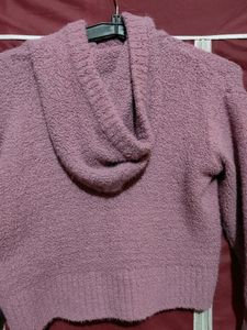 Mauve Cropped Hoodie