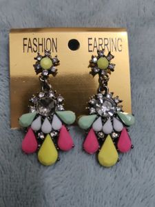Colorful Statement Drop Earrings
