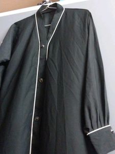 Black Ethnic Gown with White Piping