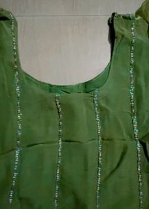 Elegant Green Sequined Kurta plazo