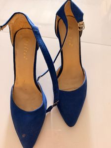Royal Blue Suede Heels