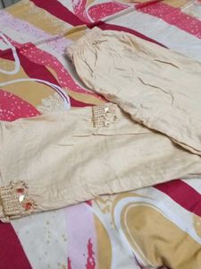 Elegant Embellished Cream Kurti
