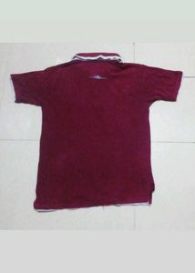 Maroon Polo T-Shirt with Jet Print