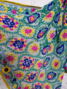 Grey Embroidered Dupatta