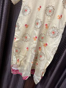 Women Tailor Made Kurta Brown With Embroidery