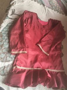 Beautiful Maroon Kurta with Golden Trim