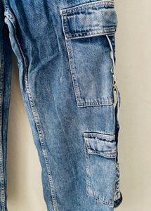 Trendy Blue Cargo Jeans