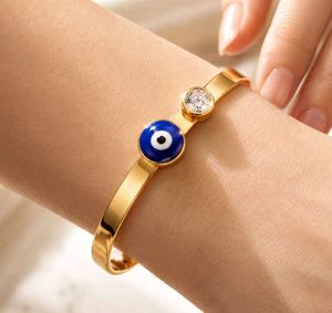 Evil Eye &amp; CZ Bangle Bracelet
